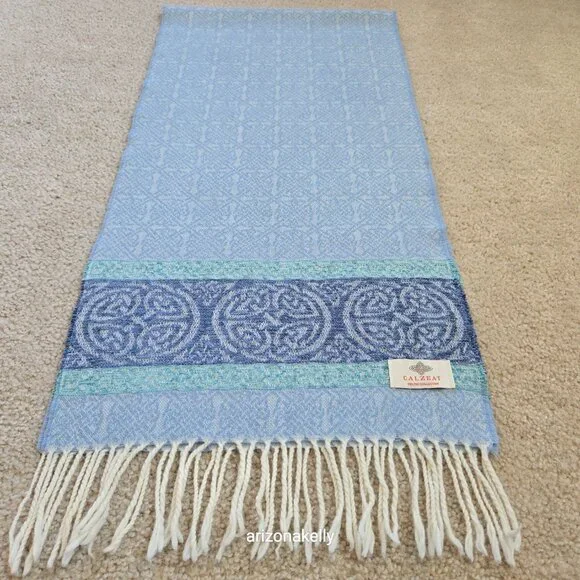 Calzeat Celtic Scarf Wool Blend Made in Scotland - Picture 9 of 14